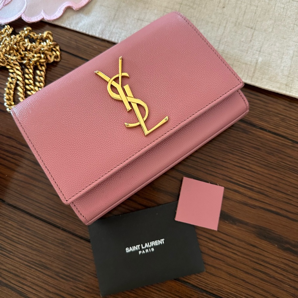Saint Laurent Small Kate Satchel, Old Rose